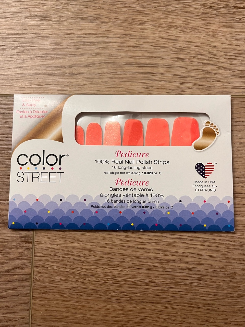 Color Street Watermelon/Sparkling Pink Pedicure 100% Real Nail Polish Strips